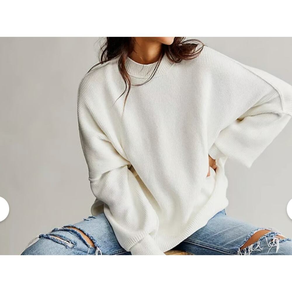 Free People Easy Street Tunic Knit Crewneck Sweater - Picture 1 of 6